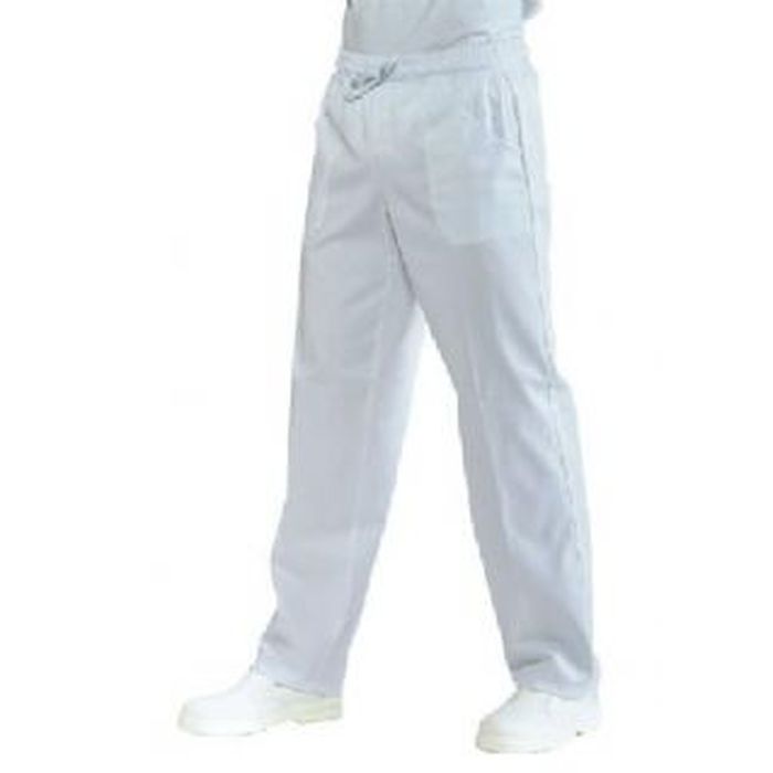 Pantalone con elastico, misto cotone, bianco