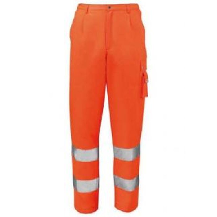 Pantalone alta visibilità invernale -imbottitura interna colore Arancio 60% cotone 40% poli