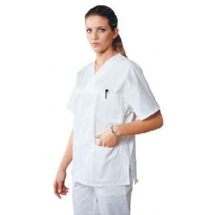 Casacca collo V, bianca