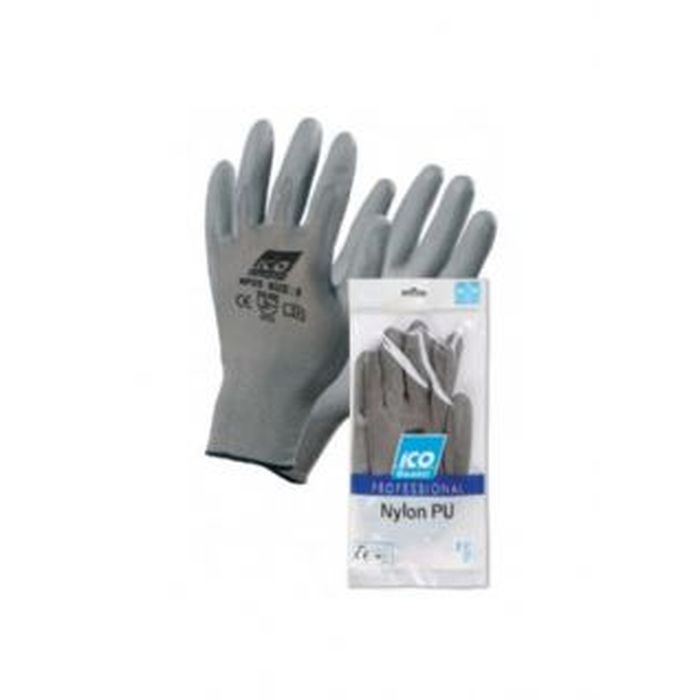 Guanto riusabile in supporto di nylon, monofilo, rivestito in poliuretano, grigio, conf. da 1 paio