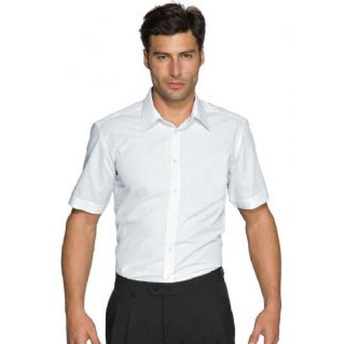 Camicia uomo Cartagena slim stretch, bianca,manica corta o lunga