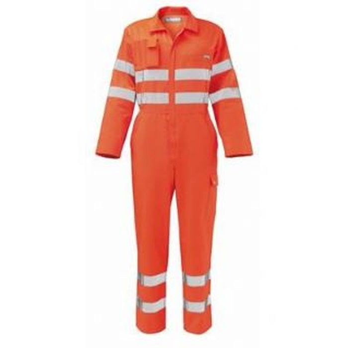 Tuta arancio HV 60% cotone 40 % poliestere 250gr.classe 3
