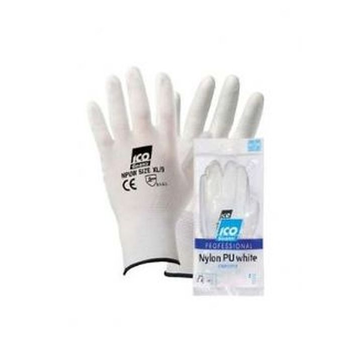 Guanto riusabile in supporto di maglia elasticizzata monofilo, bianco, conf. da 1 paio