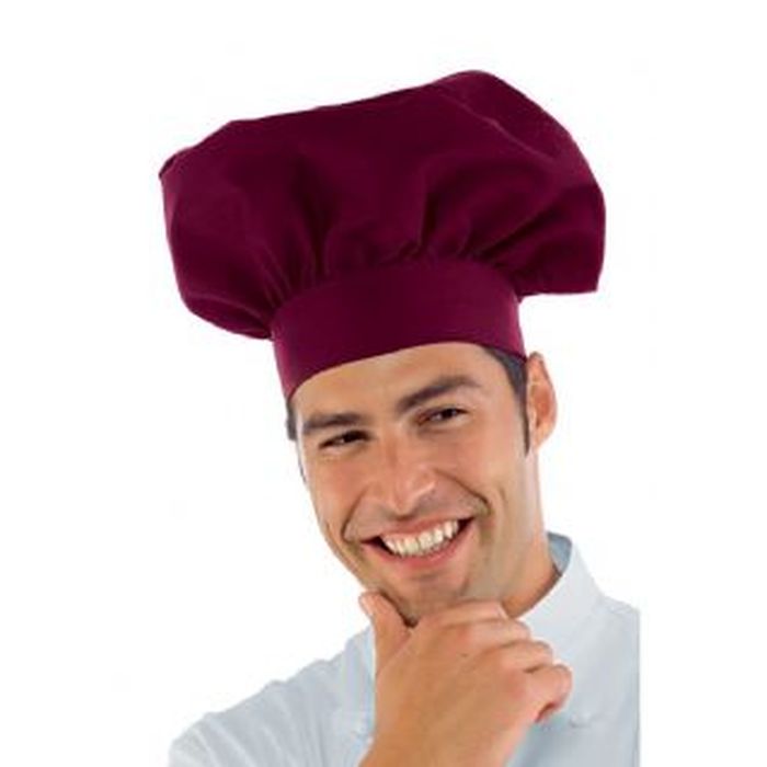Cappello cuoco bordeaux, misto cotone