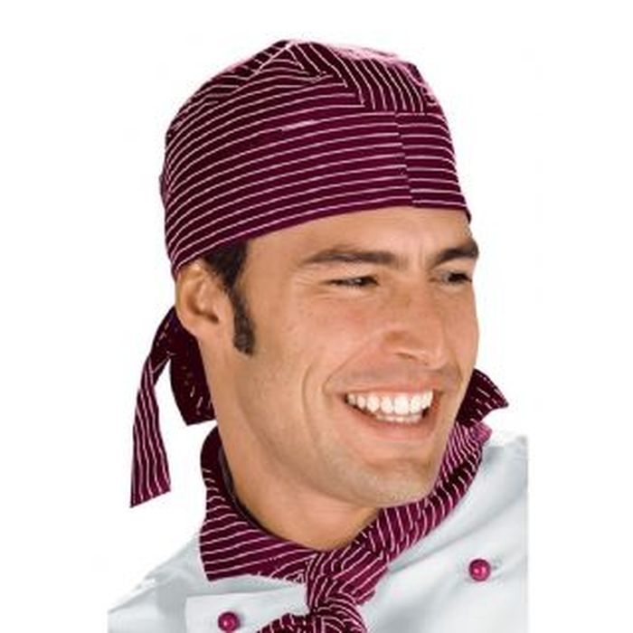 Bandana cuoco Vienna gessato bordeaux