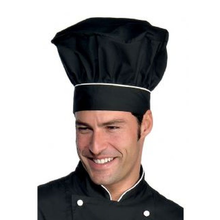 Cappello cuoco Nero+Bianco, misto cotone