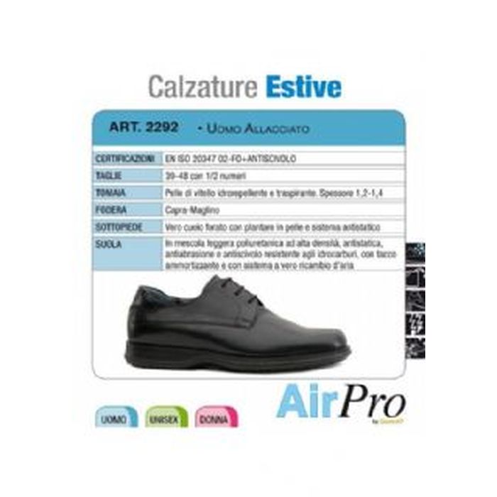 Scarpa uomo estiva allacciata Air-Pro art. 2292