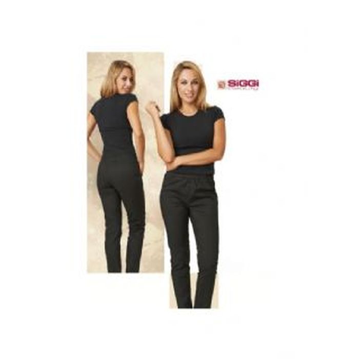 Pantalone donna HAPPY, misto cotone, colore Nero-bianco