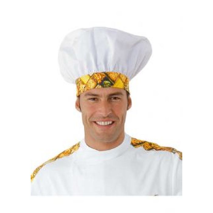 Cappello cuoco cotone,Bianco+banda Pasta