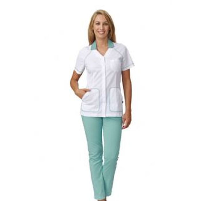 Casacca donna Dixie,bianco,modello EASYFIT, manica corta