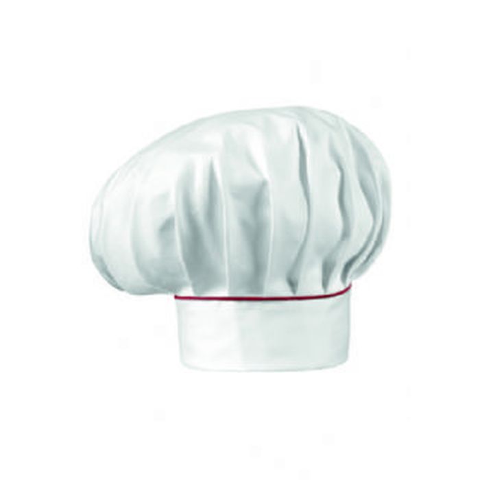 Cappello cuoco bianco Bordeaux Piping, cotone