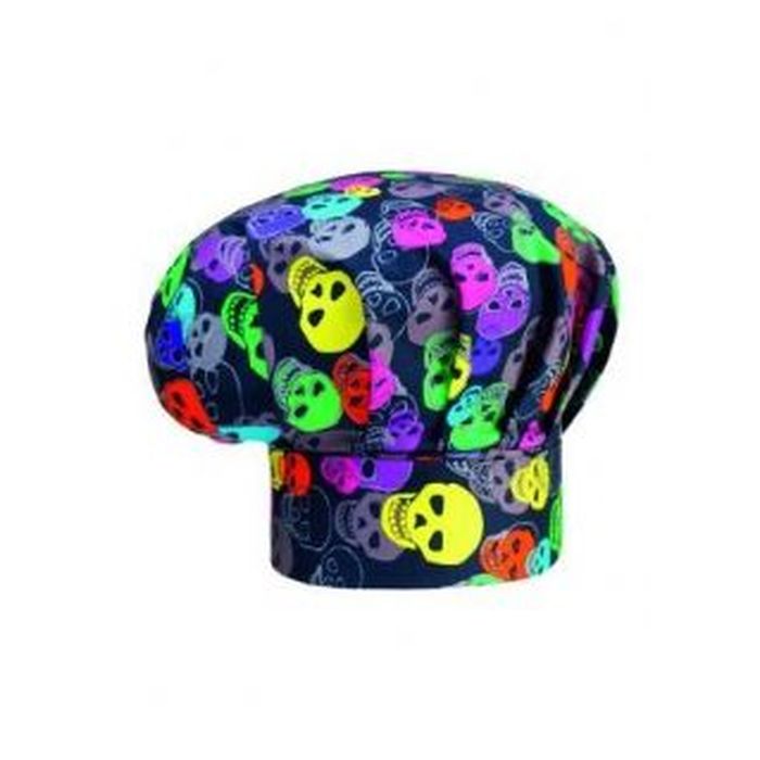 Cappello cuoco Color Skulls, cotone