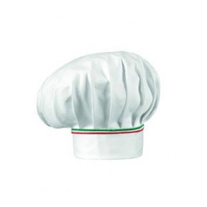 Cappello cuoco bianco Italy Piping, cotone