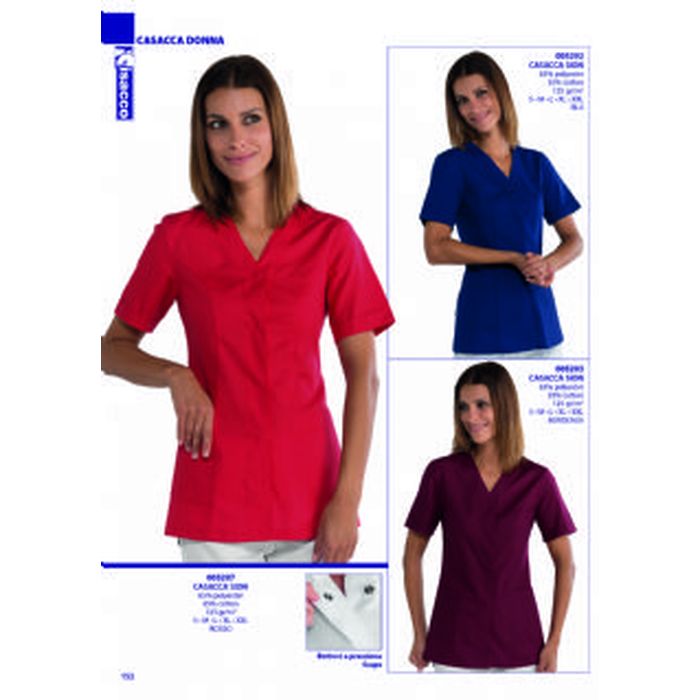 Casacca donna Sion manica corta, colori assortiti