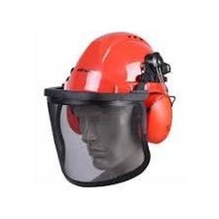 Casco forestale con visiera