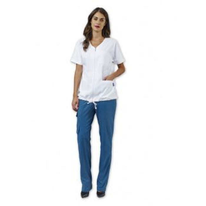 Casacca donna Leah, manica corta, bianco naturale