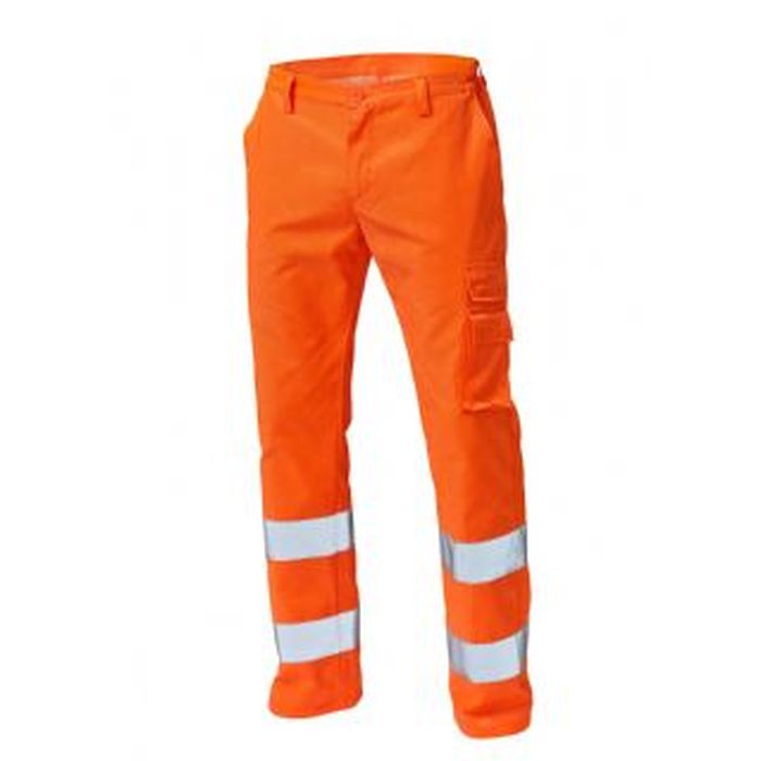 Pantalone alta visibilità invernale in fustagno, arancio
